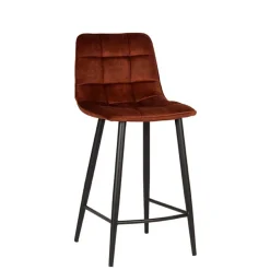Barstühle in Rost Braun Velours - Susa (2er Set)