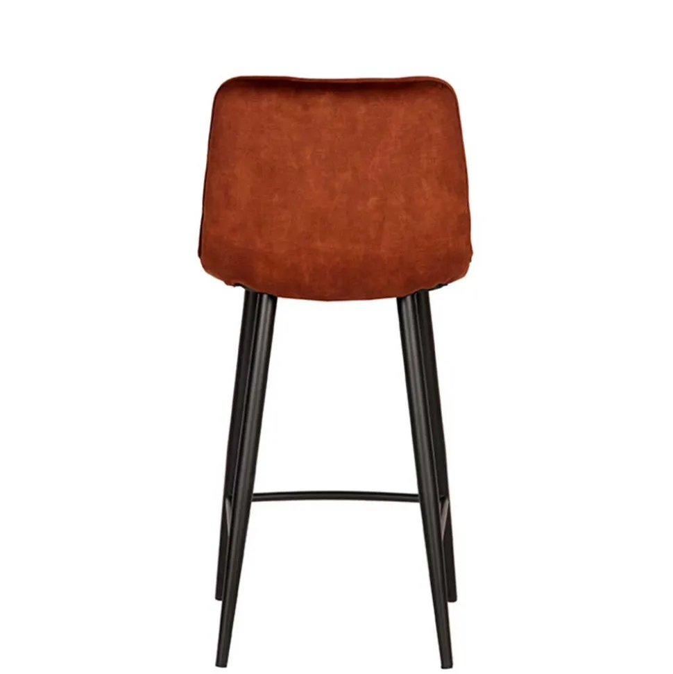 Barstühle in Rost Braun Velours - Susa (2er Set)