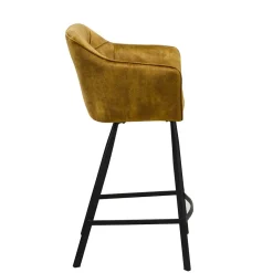 Barstühle mit Armlehnen in Ocker Samt - Betria (2er Set)