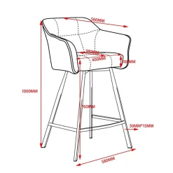 Barstühle mit Armlehnen in Ocker Samt - Betria (2er Set)