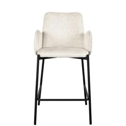 Barstuhl aus Struktursamt Creme - Filler (2er Set)