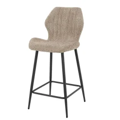 Barstuhl in Beige Boucle - Maja (2er Set)