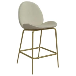 Barstuhl in Creme mit Messing - Rucia