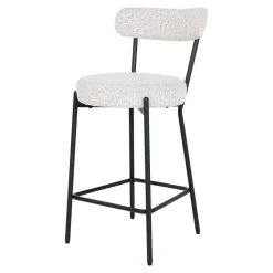 Barstuhl in Cremeweiß Boucle - Elliot