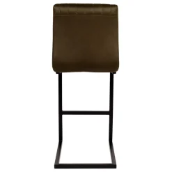 Barstuhl in Oliv Grün Microfaserbezug - Lnyza (2er Set)