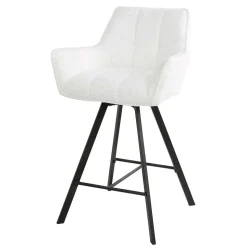 Barstuhl mit Drehgestell in Creme Boucle - Queen (2er Set)