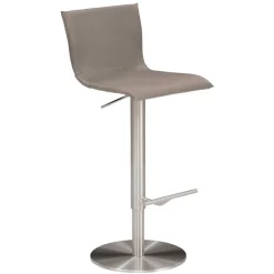Barstuhl mit Ledersitz in Taupe - Tanko
