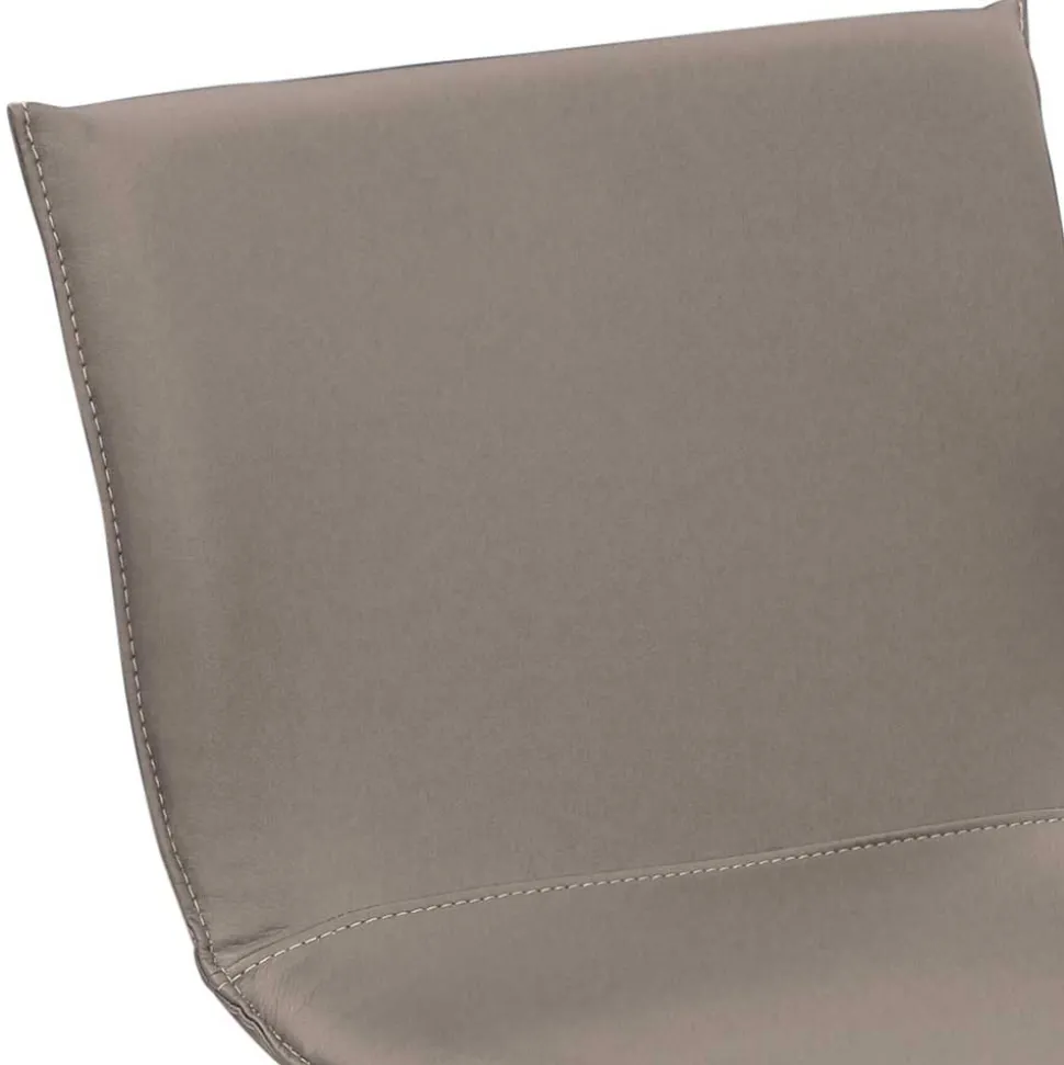 Barstuhl mit Ledersitz in Taupe - Tanko