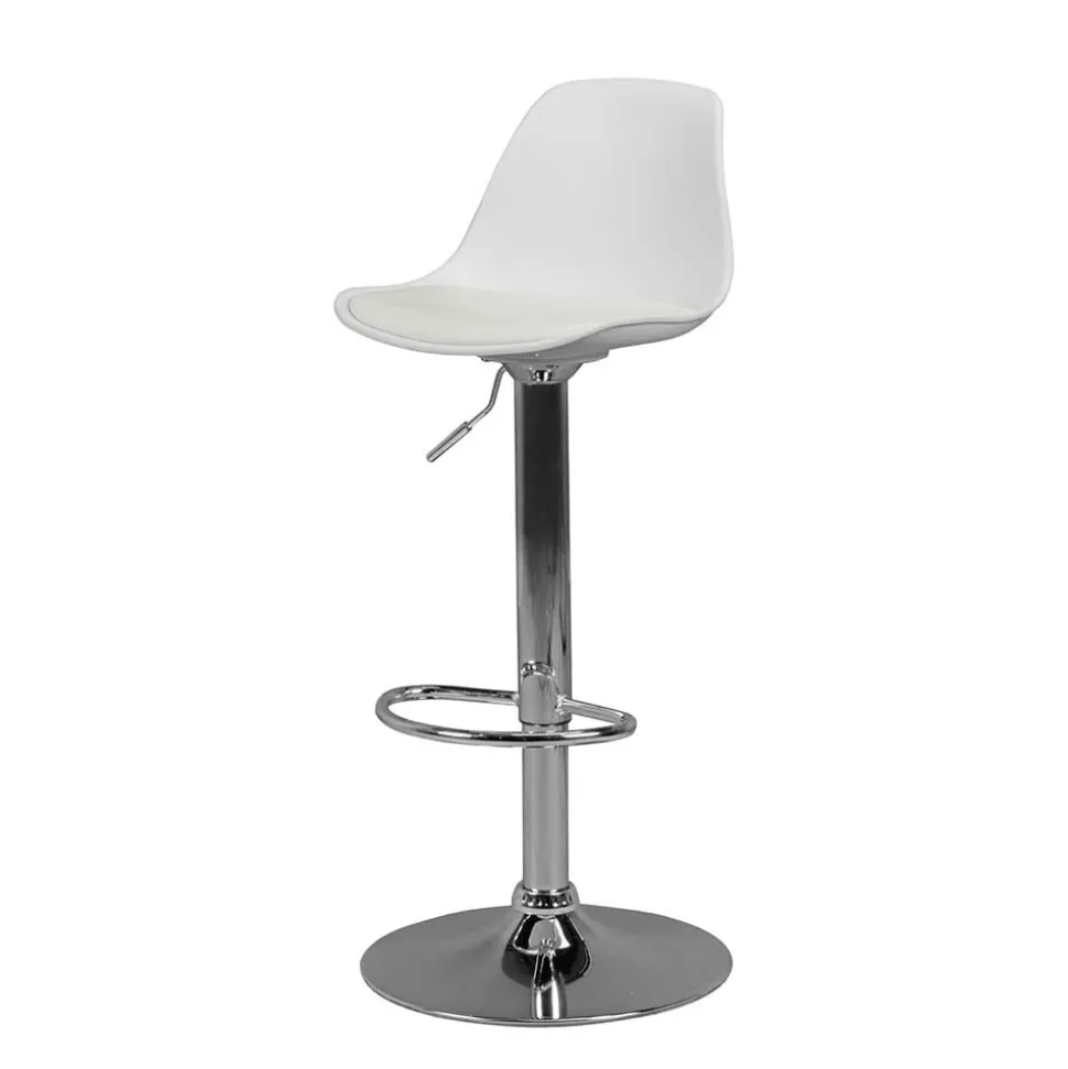 Barstuhl mit Schalensitz in Weiß & Chrom - Vorgaz