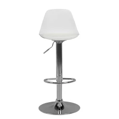 Barstuhl mit Schalensitz in Weiß & Chrom - Vorgaz