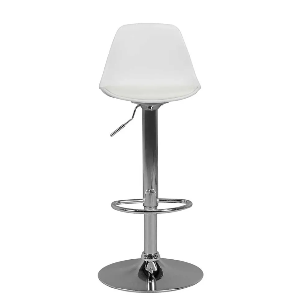 Barstuhl mit Schalensitz in Weiß & Chrom - Vorgaz