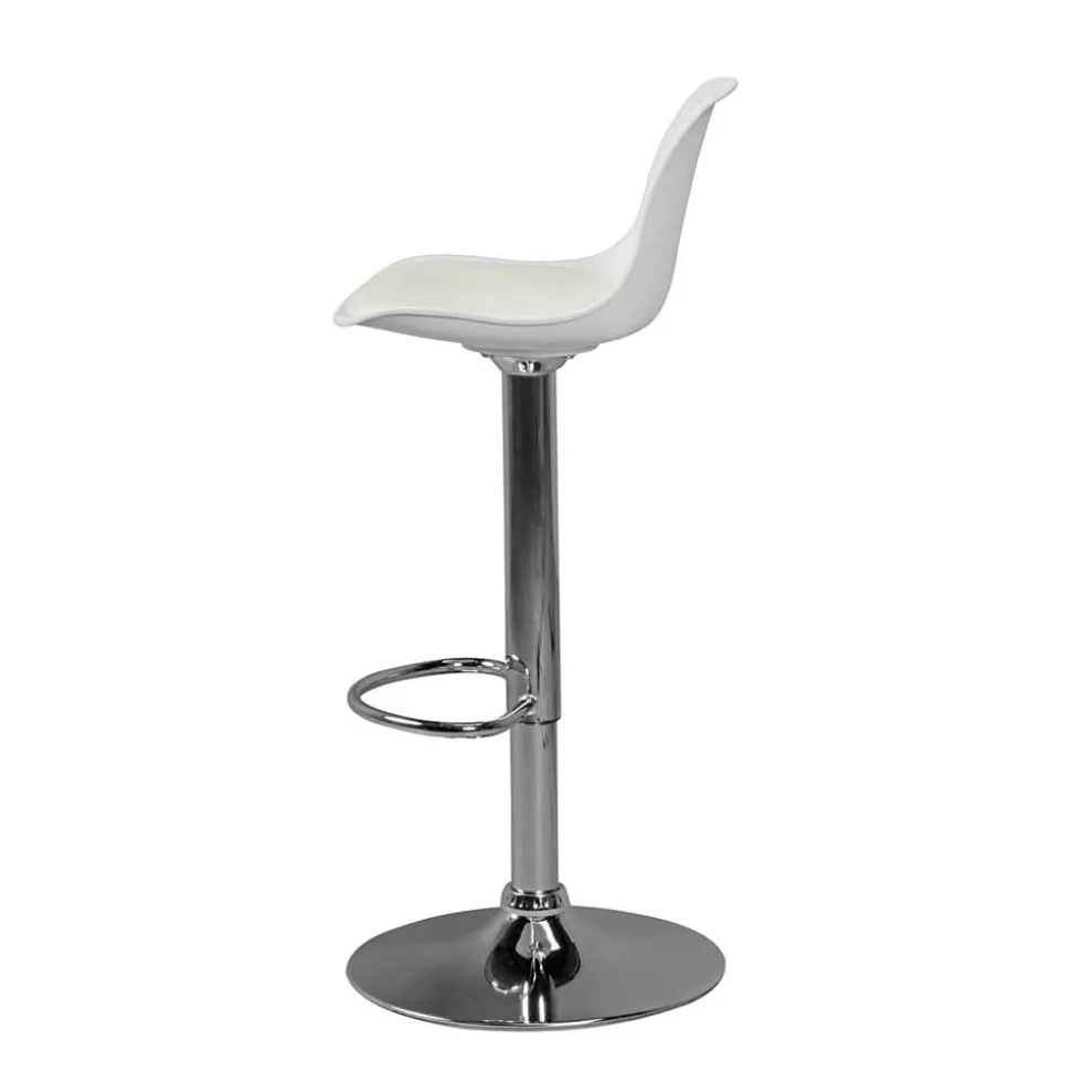 Barstuhl mit Schalensitz in Weiß & Chrom - Vorgaz