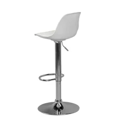 Barstuhl mit Schalensitz in Weiß & Chrom - Vorgaz
