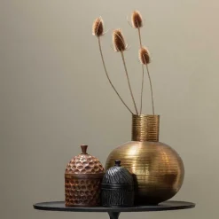 Bauchige Vasen in Altmessingfarben - Miriam (2er Set)