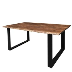 Baumkante Designtisch aus Akazie in Nussbaumfarben - Ondeon