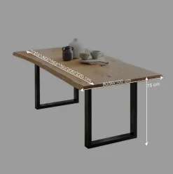 Baumkante Esszimmertisch aus Eiche - Selvina