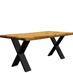 Baumkante Tisch mit X-Füßen in 12 Größen - Isacco