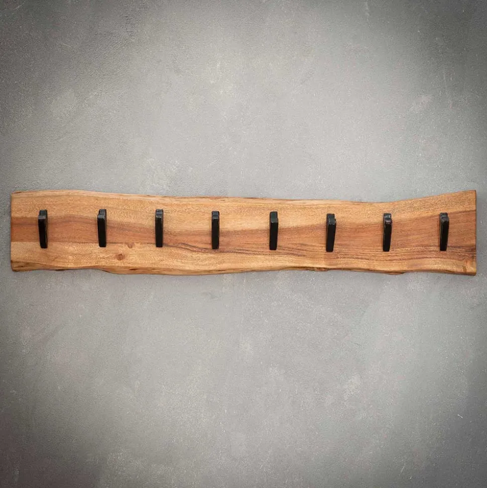 Baumkante Wandgarderobe aus Akazie massiv - Isnios