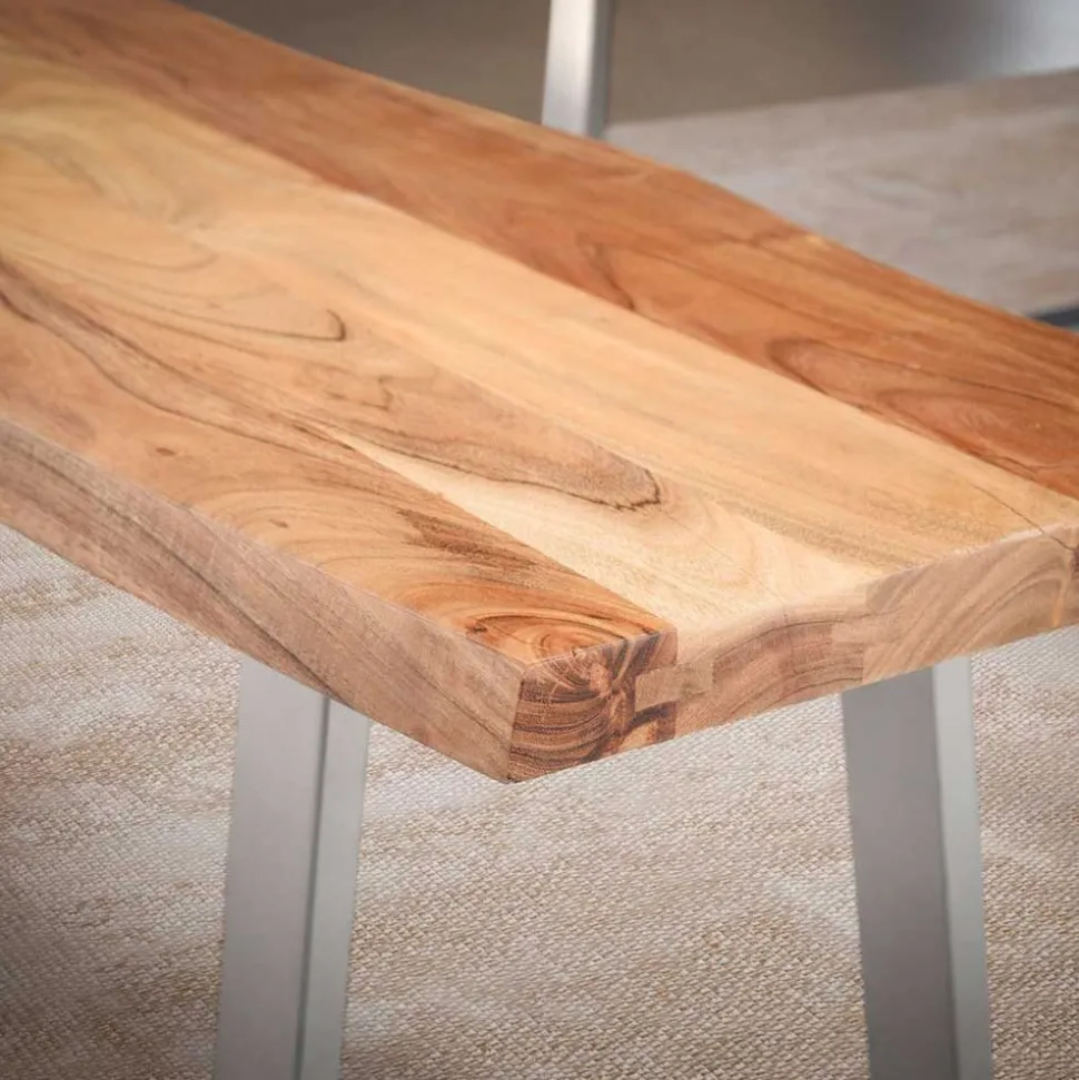 Baumkanten Essbank aus Akazie Massivholz - Yukon