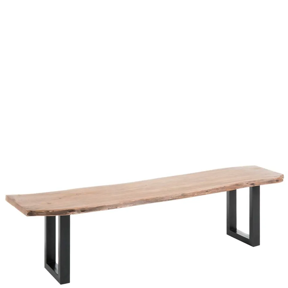 Baumkanten Esstisch Bank aus Akazie geölt - Ludias