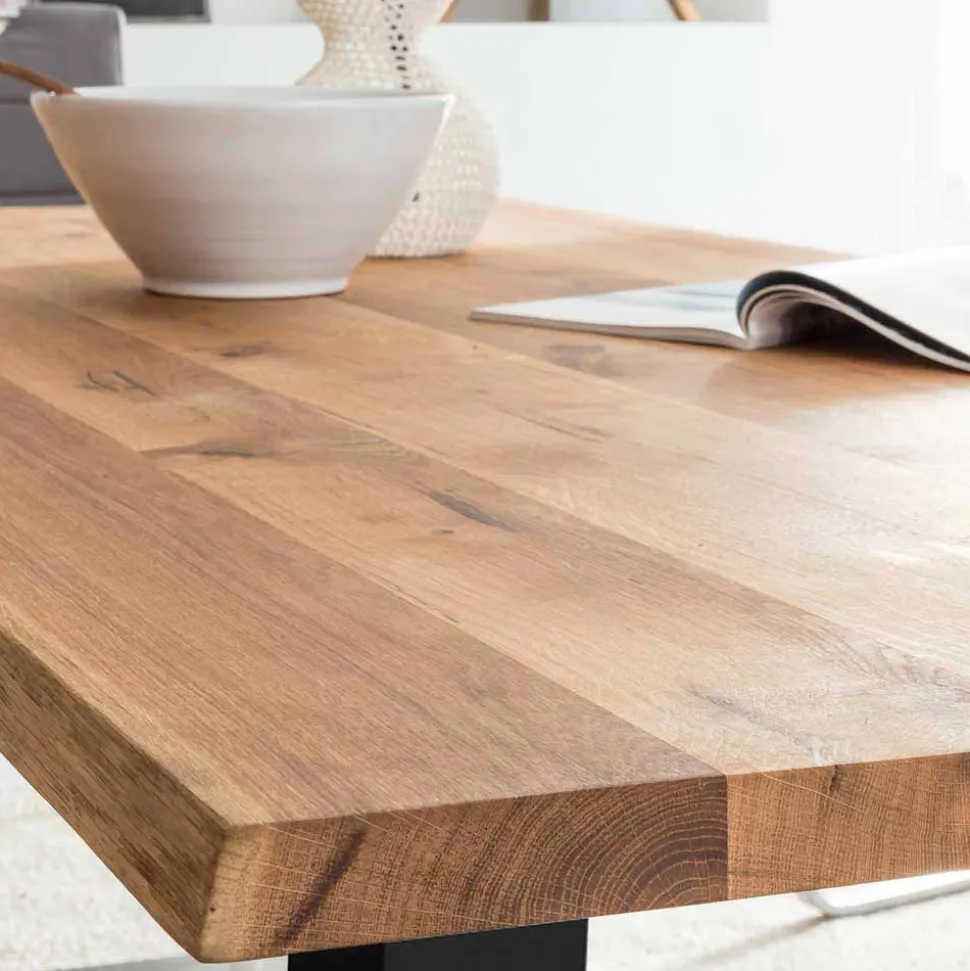Baumkanten Esstisch Morienta aus Eiche massiv