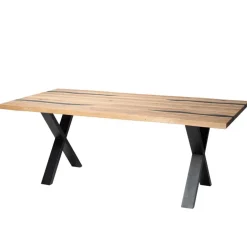 Baumkantentisch aus Eiche mit Epoxid-Harz - Slavidra