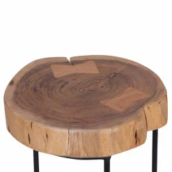 Baumscheibe Beistelltisch Buniato mit Metall-Gestell schwarz