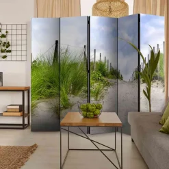 Bedruckter Bild Paravent Dünenweg - Veccio