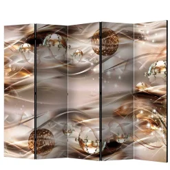 Bedruckter Paravent in Braun & Grau - Vannos