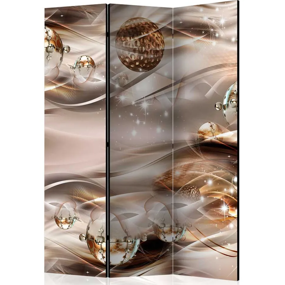 Bedruckter Paravent in Braun & Grau - Vannos