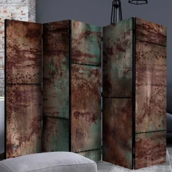 Bedruckter Paravent in Metallstruktur Optik - Save