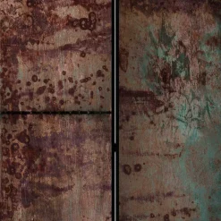 Bedruckter Paravent in Metallstruktur Optik - Save