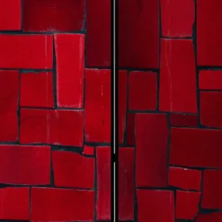 Bedruckter Paravent Rote Mauer - Zerval