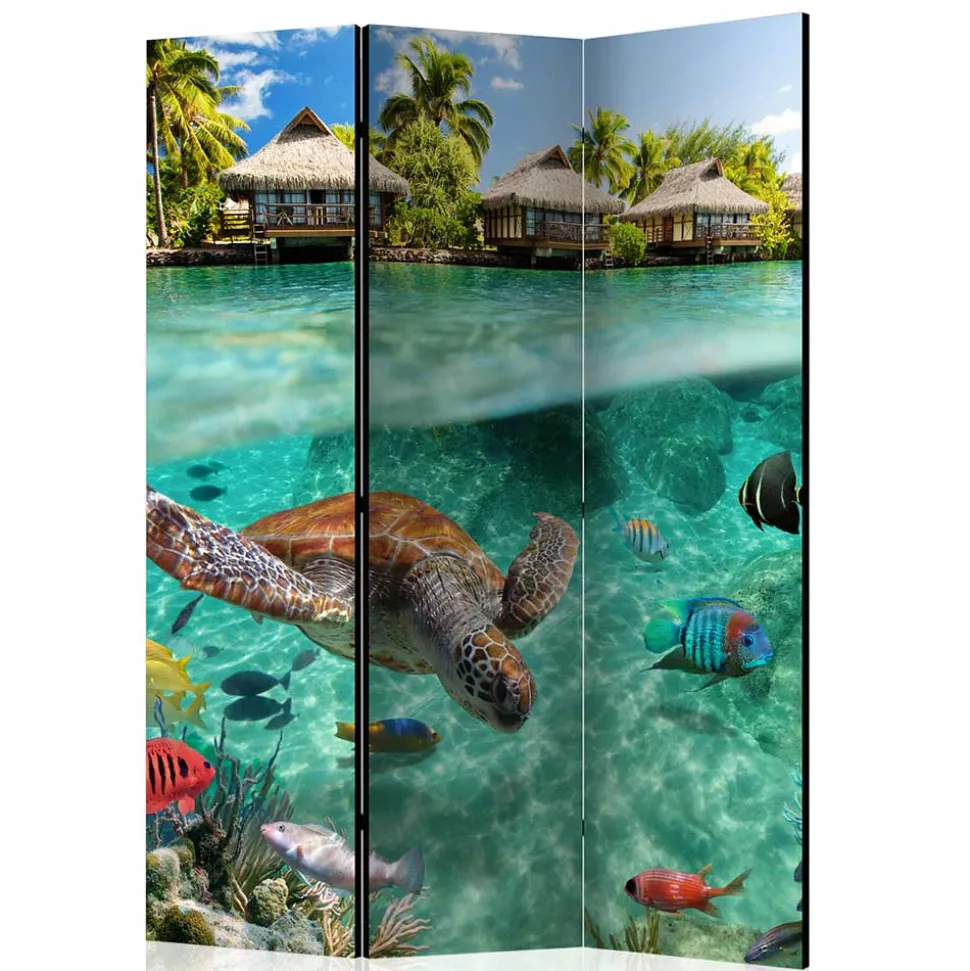 Bedruckter Paravent Urlaubsträume Meer & Bewohner - Luzillo