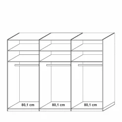 Beiger Schlafzimmerschrank Pastranav mit sechs Schubladen