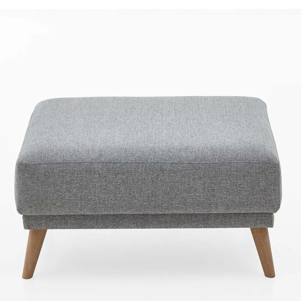 Beistellhocker aus Strukturstoff Grau - Lyanez