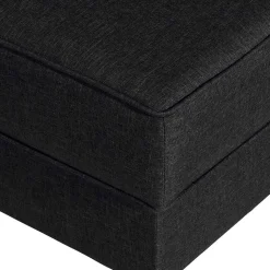 Beistellhocker aus Webstoff in Dunkelgrau - Materra