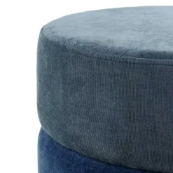 Beistellhocker in Blautönen und Gold - Vadrus