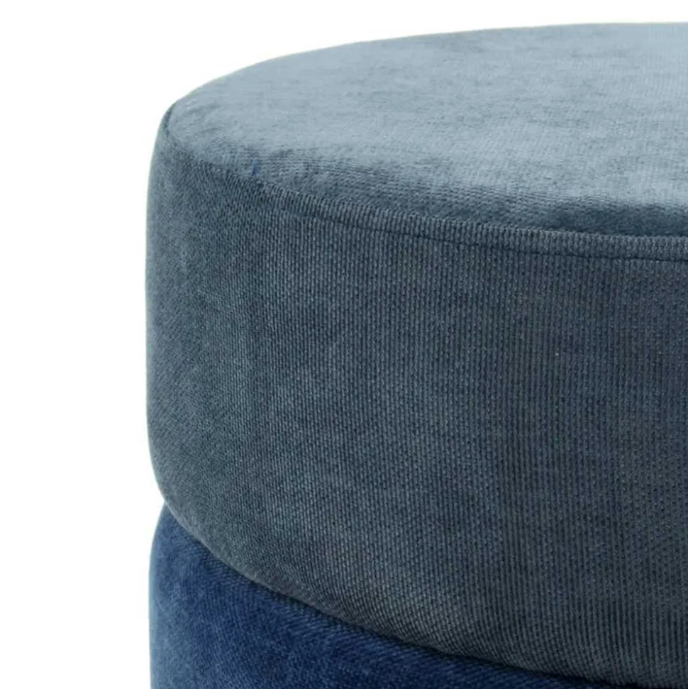 Beistellhocker in Blautönen und Gold - Vadrus