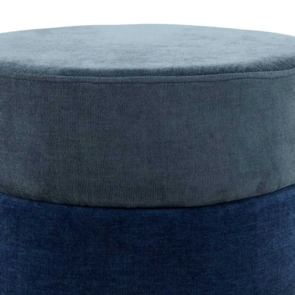 Beistellhocker in Blautönen und Gold - Vadrus