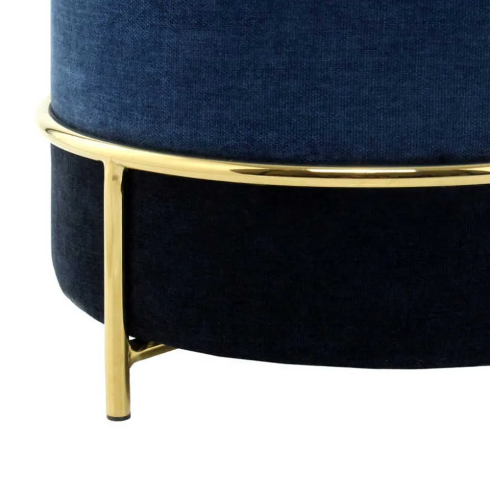 Beistellhocker in Blautönen und Gold - Vadrus