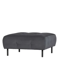 Beistellhocker in Dunkelgrau Samtbezug - Pingdong