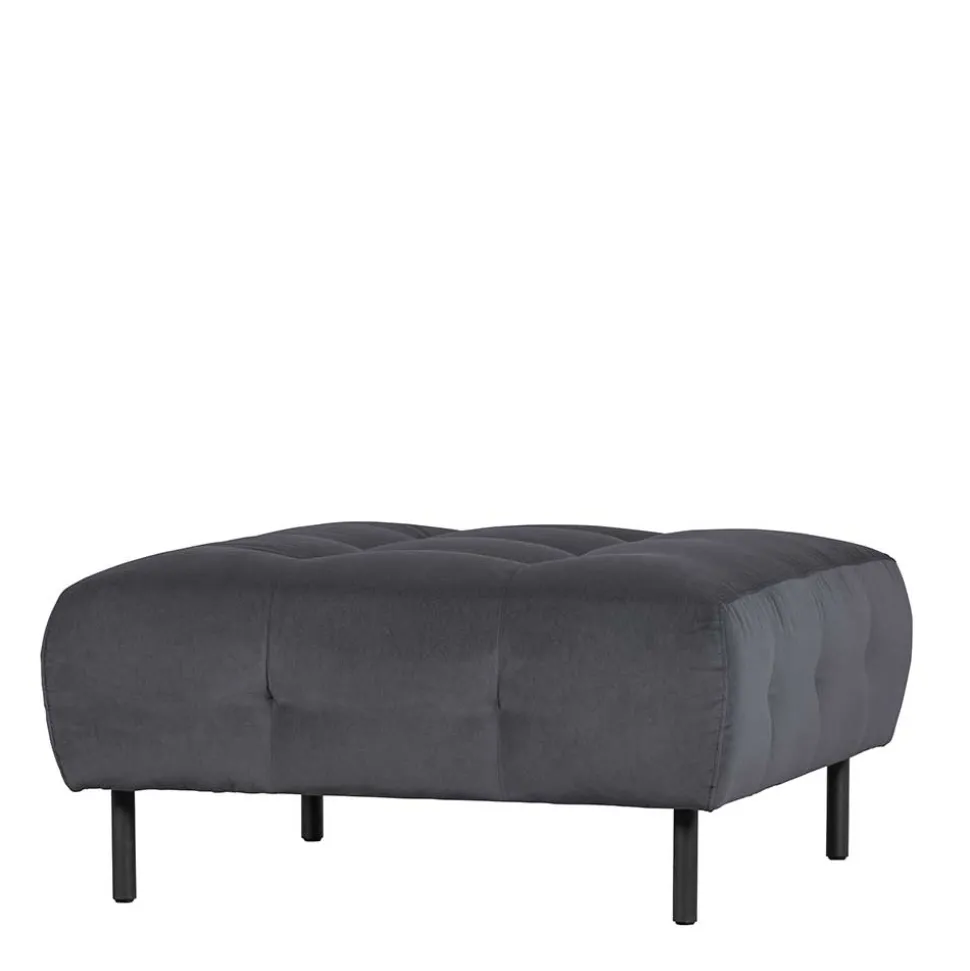 Beistellhocker in Dunkelgrau Samtbezug - Pingdong