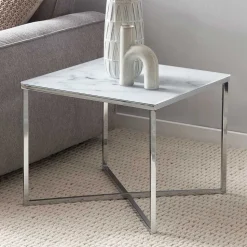 Beistelltisch aus Glas in Marmoroptik - Annike