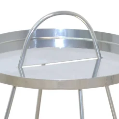 Beistelltisch aus Metall in Silberfarben - Queenlo