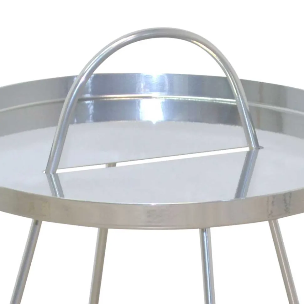 Beistelltisch aus Metall in Silberfarben - Queenlo