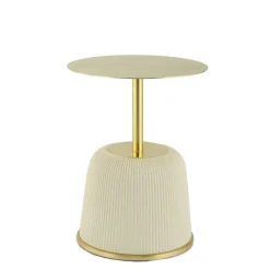 Beistelltisch in Gold und Cremeweiß - Dancer