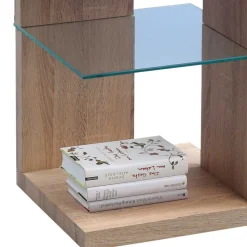 Beistelltisch in Sonoma Eiche Nachbildung Inny mit Zusatz-Glasboden