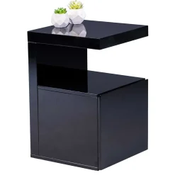 Beistelltisch mit Auszug in Schwarz - Andasenia