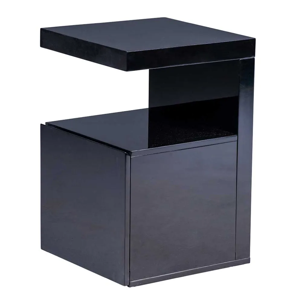 Beistelltisch mit Auszug in Schwarz - Andasenia